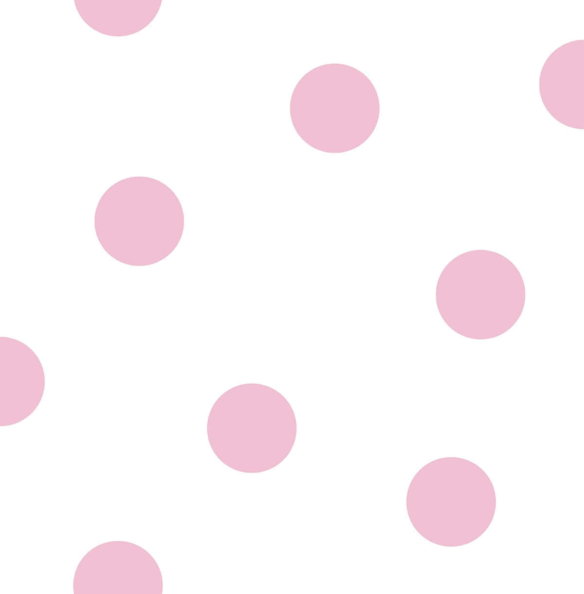 Polka Dots 桌布 壁紙 — 一個乾淨的白色背景，點綴著散落的柔和粉紅色圓點，形成俏皮的重複圖案。