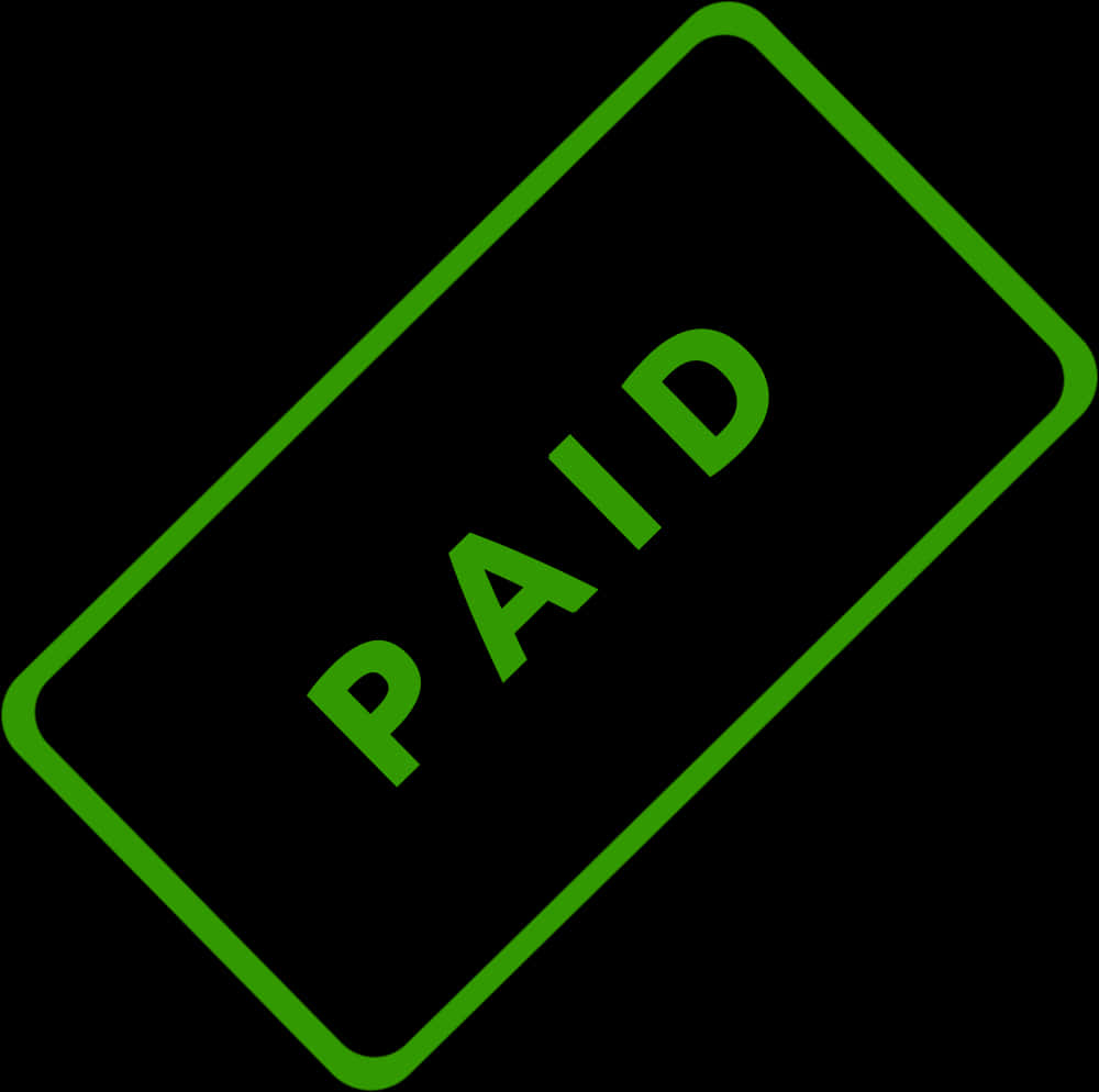 品牌 桌布 壁紙 — 一個亮綠色的「PAID」印章斜印在黑色背景上。