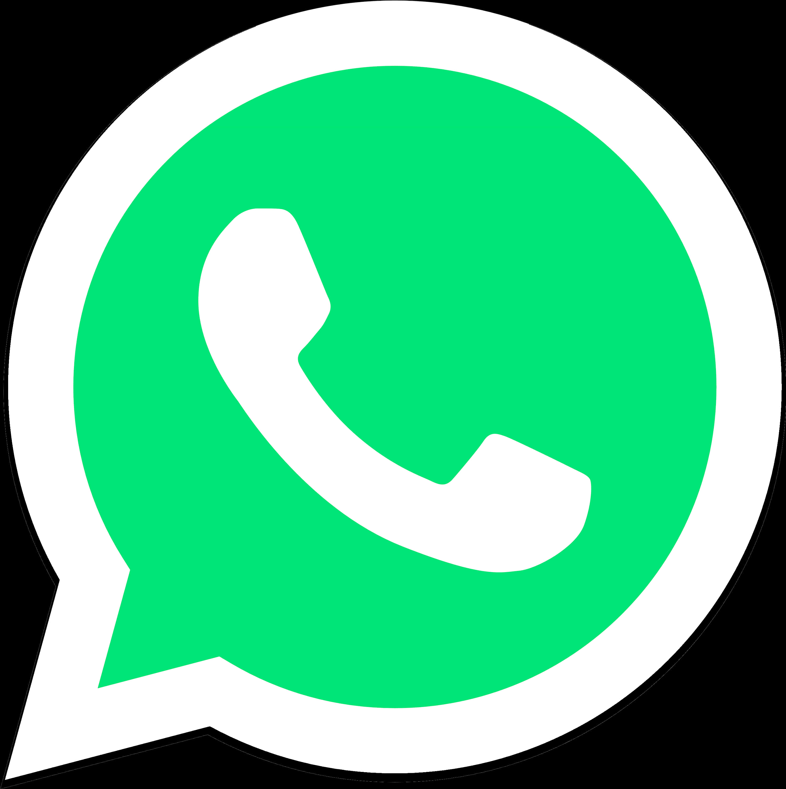 H 桌布 壁紙 — 一個亮綠色的WhatsApp標誌，對話氣泡內有一個白色電話圖示，背景為黑色。