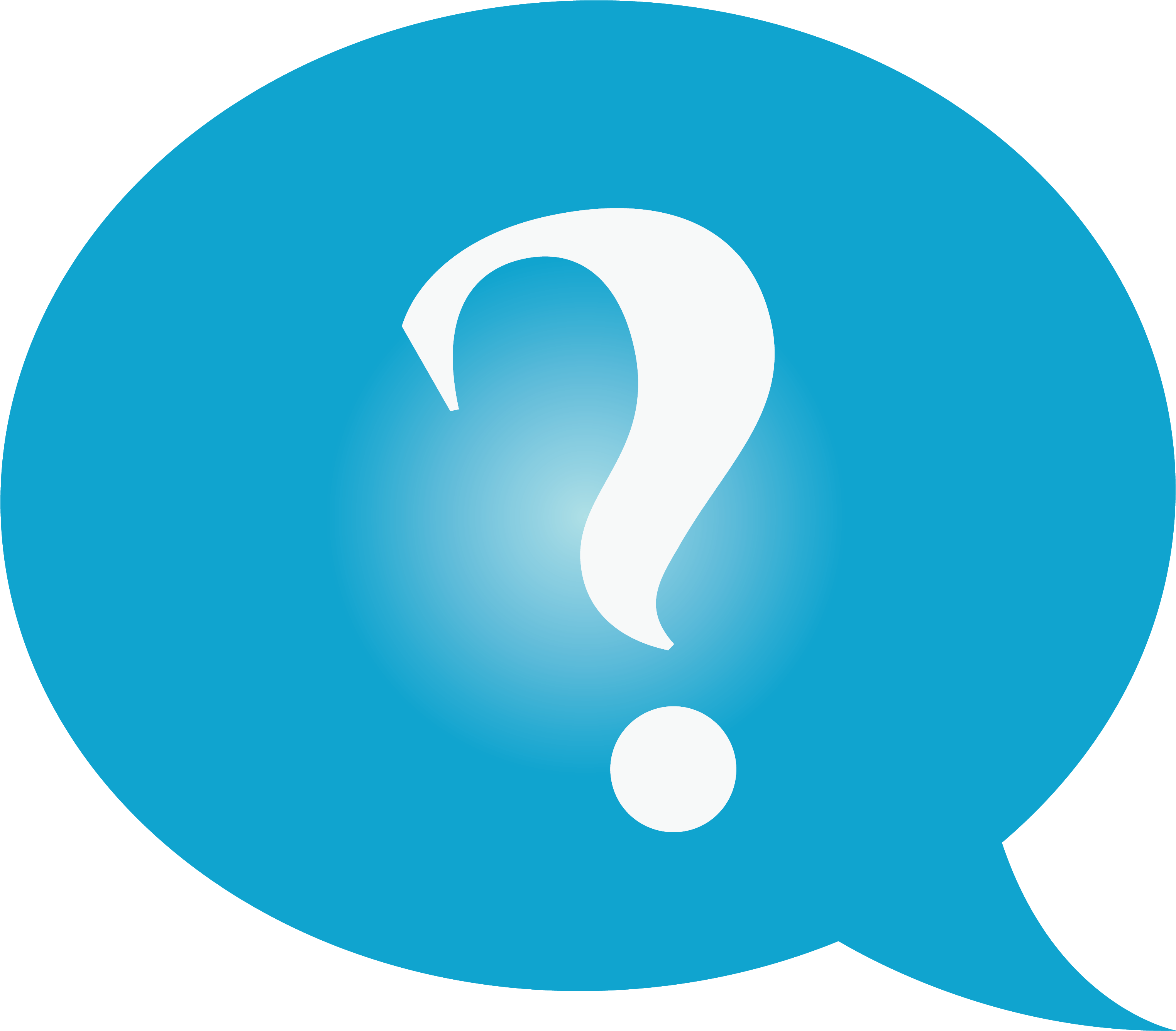 Questions 桌布 壁紙 — 一個亮藍色對話框，中央有一個白色問號，背景為黑色。