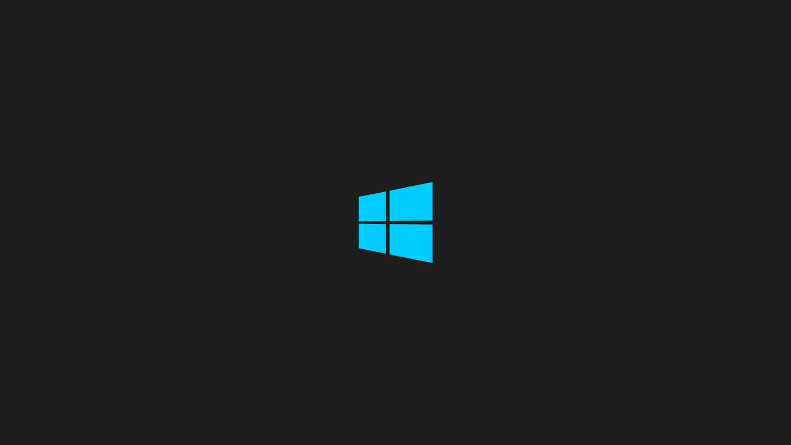 Microsoft Logo 桌布 壁紙 — 一個亮藍色的Windows標誌，居中放置在純黑色背景上。