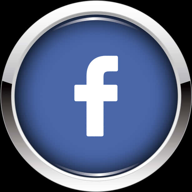 Logo Facebook 桌布 壁紙 — 一個亮面藍色圓形按鈕，中央有一個白色小寫f標誌，背景為黑色。