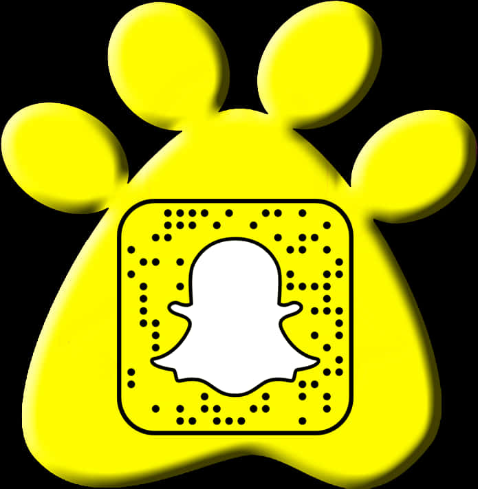 Snapchat 桌布 壁紙 — 一個亮黃色的Snapchat標誌，形狀像腳印，中間有一個鬼魂圖示。