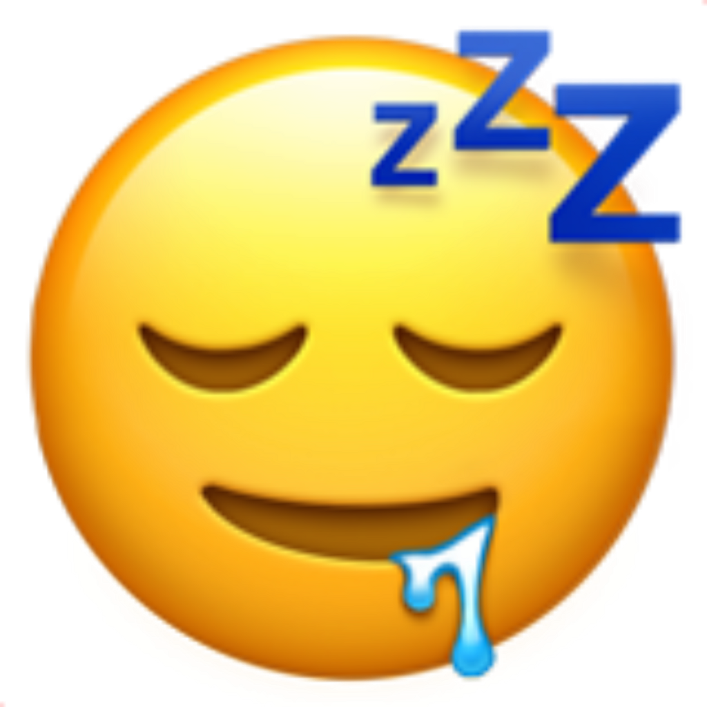 Drooling 桌布 壁紙 — 一個亮黃色的睡覺表情符號，閉著眼睛，上方有藍色zzz，下方有口水滴。
