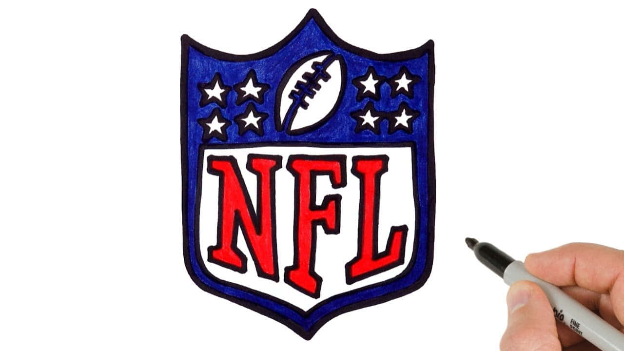 一個人用馬克筆畫NFL標誌 壁紙