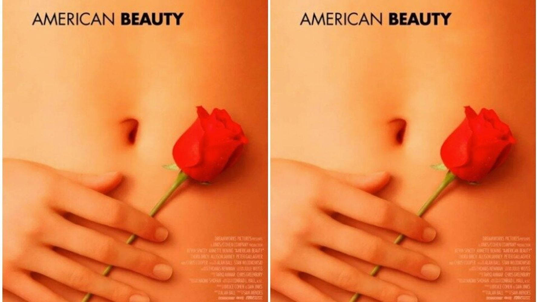 Beauty 桌布 壁紙 — 一個人裸露的腹部特寫，雙手輕輕握著一朵紅玫瑰，背景是溫暖的橙色。