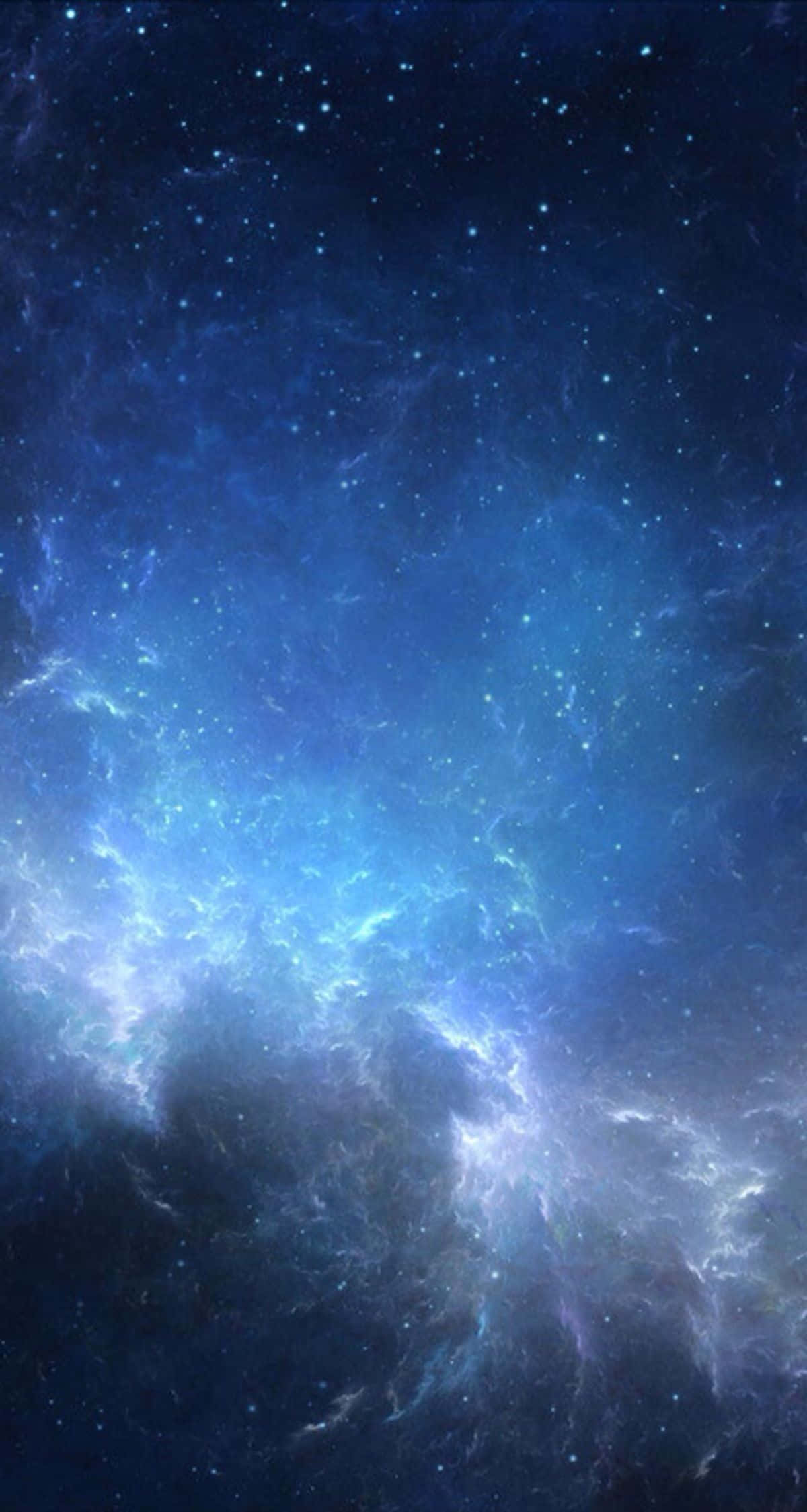 Stars 桌布 壁紙 — 一個令人嘆為觀止的宇宙星雲景觀，在星空中散發著電光藍色和白色的光芒。