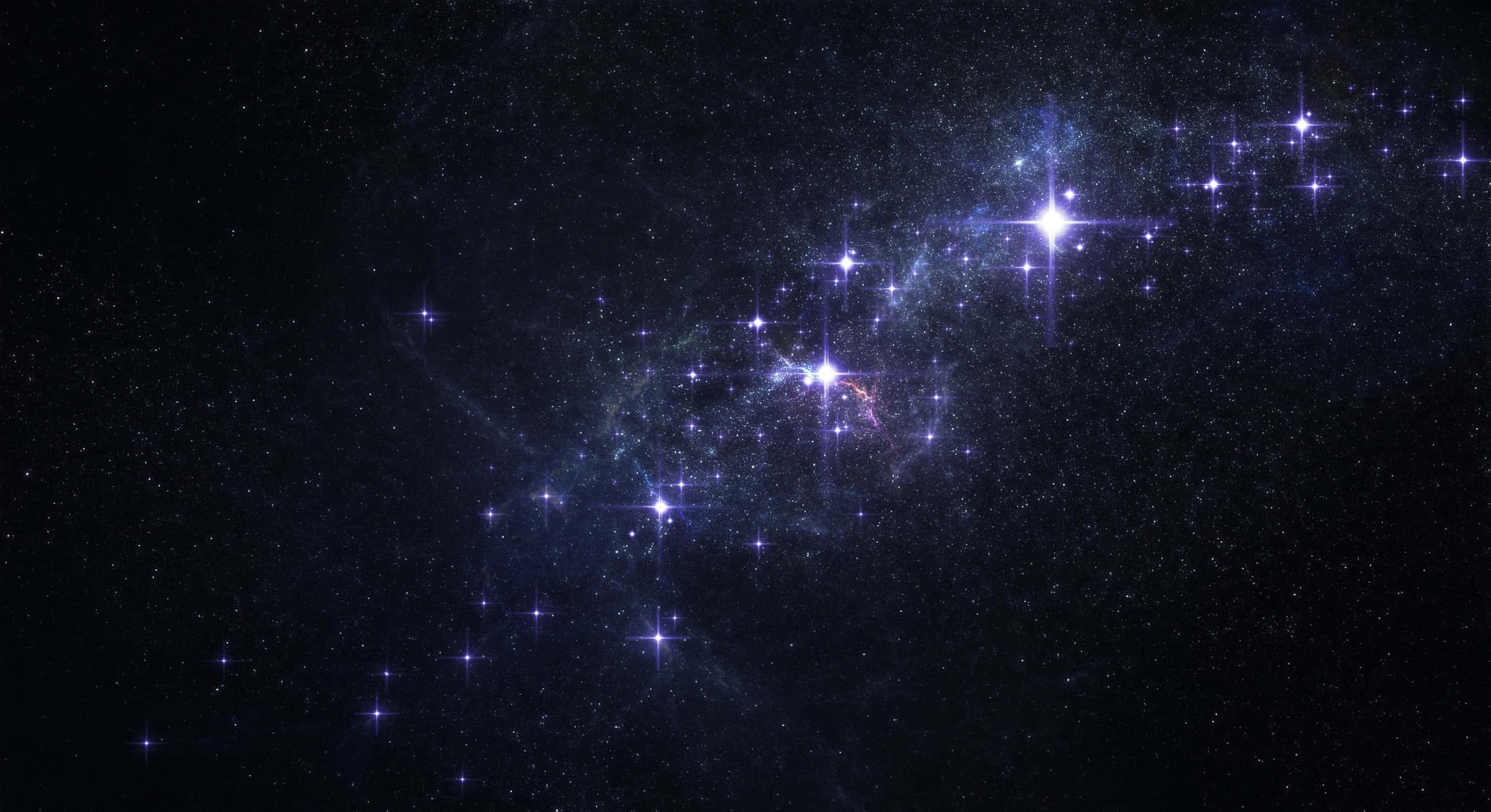 Star Cluster 桌布 壁紙 — 一個令人嘆為觀止的星場景觀，閃爍的藍色星星和宇宙塵埃在深空中旋轉。