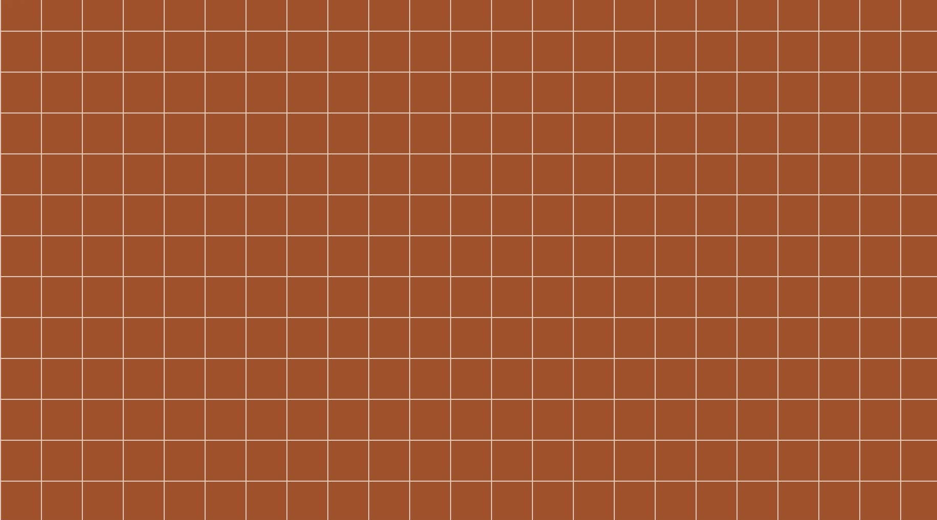 White Grid 桌布 壁紙 — 一個以溫暖陶土色為背景、配以細緻奶油色線條的極簡網格圖案，營造出結構化的幾何壁紙。