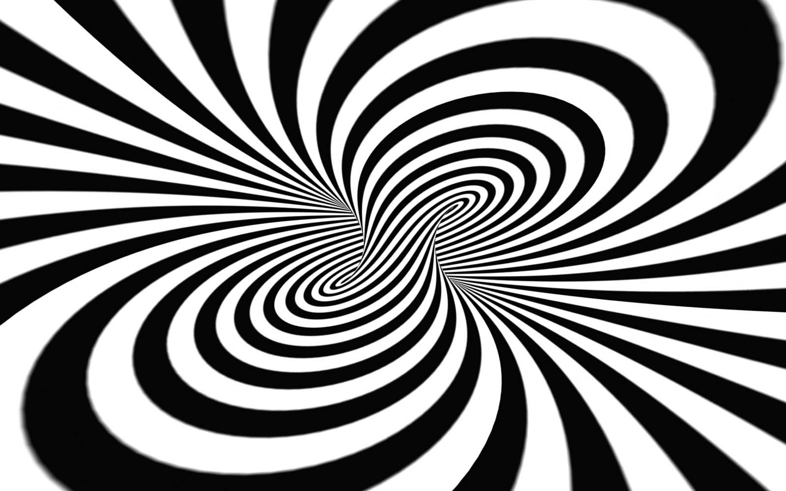 Spiral 桌布 壁紙 — 一個催眠的黑白螺旋圖案創造出迷人的視錯覺，將視線向內吸引。
