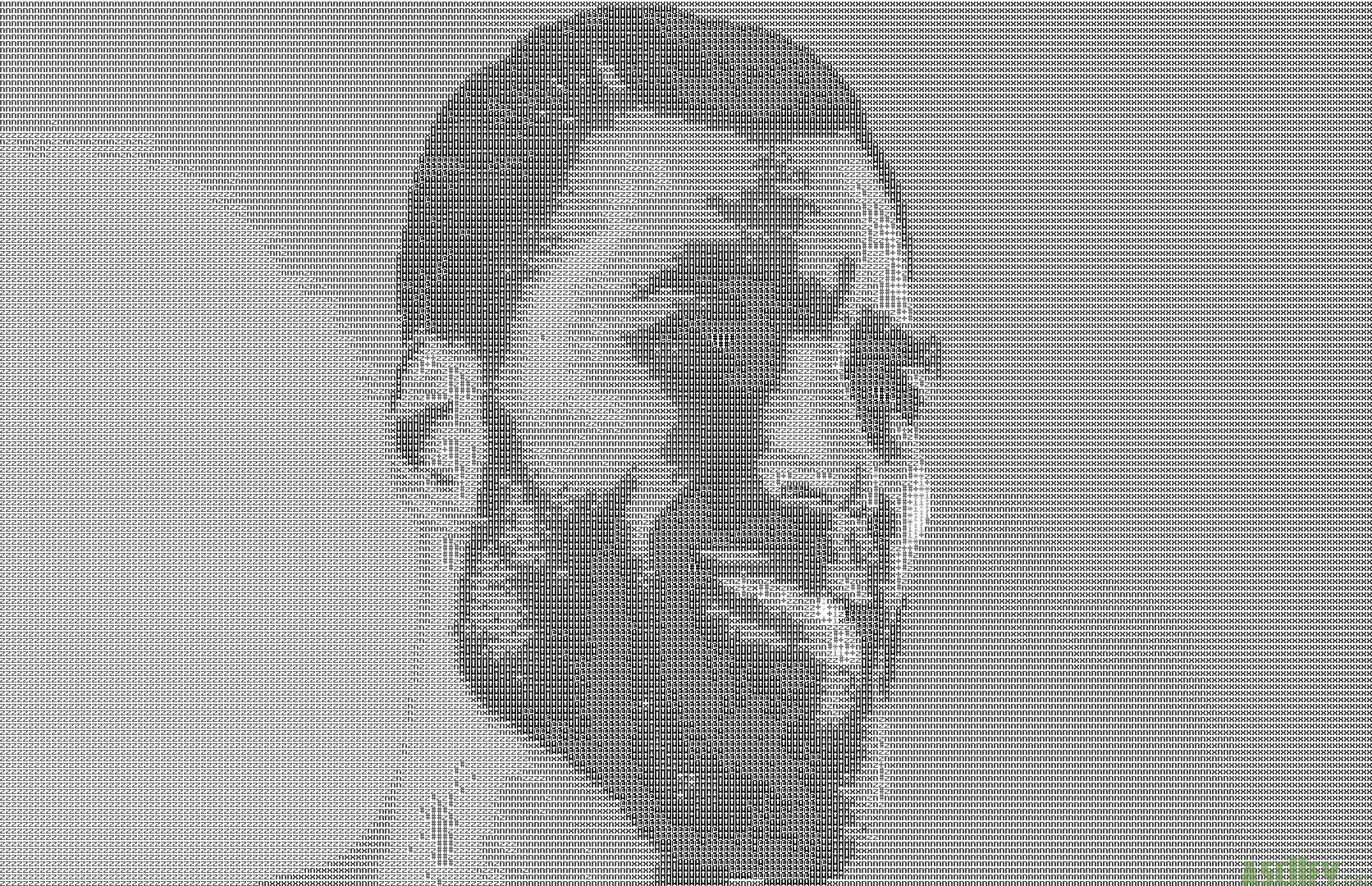 像素化灰階肖像，描繪一位留鬍鬚的男子側面微笑。 — Giga Chad GIF 壁紙