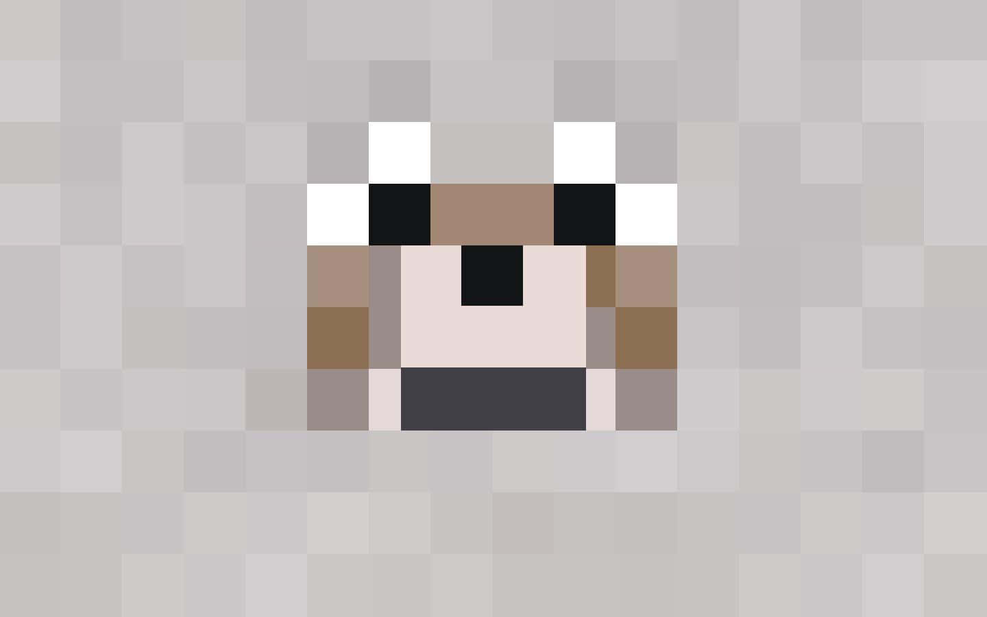 Minecraft Aesthetic 桌布 壁紙 — 一個像素化的羊臉，有黑色眼睛和鼻子，在灰色背景上。
