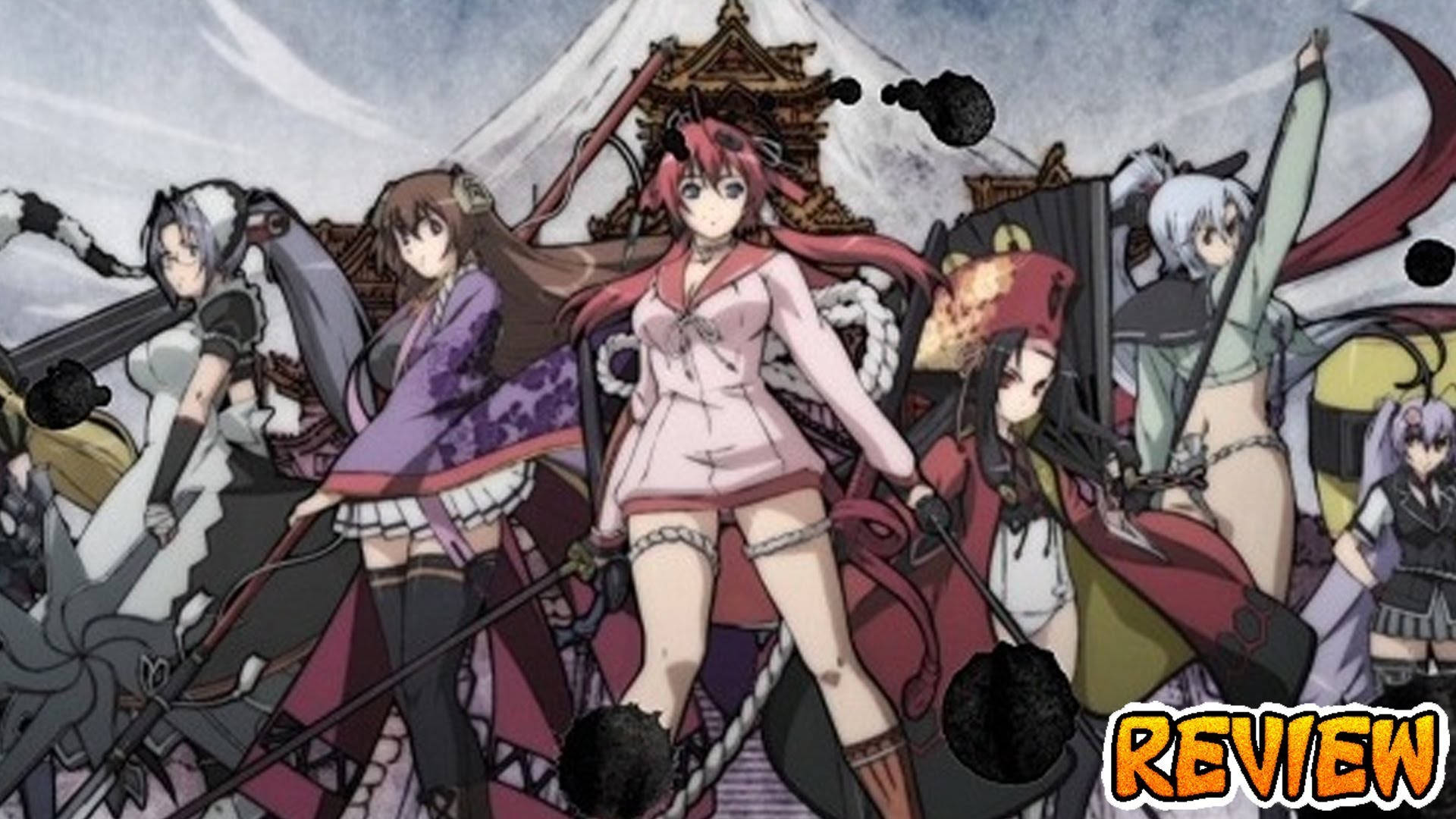 Ecchi 桌布 壁紙 — 一個充滿動感的動漫女性戰士團體，身著精緻服裝，在雪山背景下準備戰鬥。