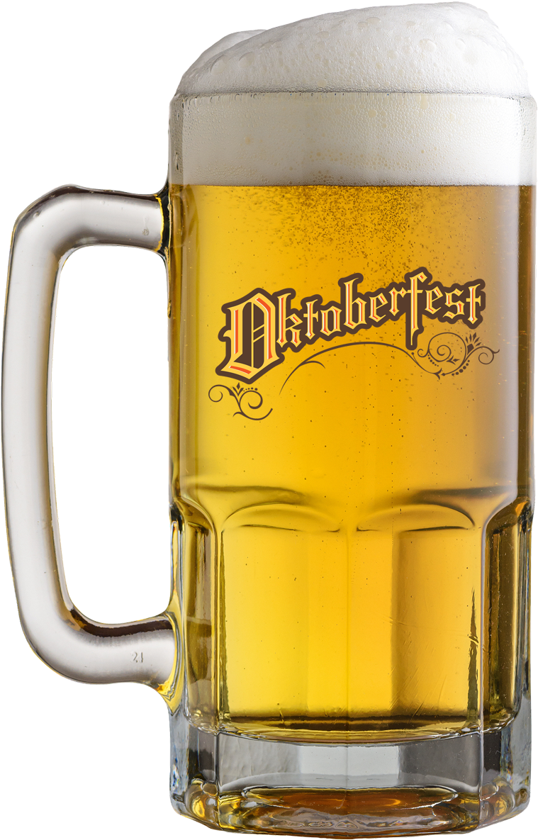 Beer 桌布 壁紙 — 一個充滿泡沫的十月節啤酒杯，裝滿金色液體，頂部有厚厚的白色泡沫，背景為黑色。