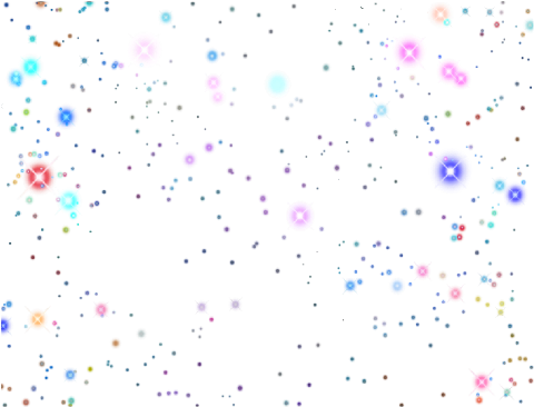 彩色動圖 桌布 壁紙 — 一個充滿活力的宇宙場景，在深邃的黑色虛空中充滿了發光的彩色星星和閃爍的粒子。