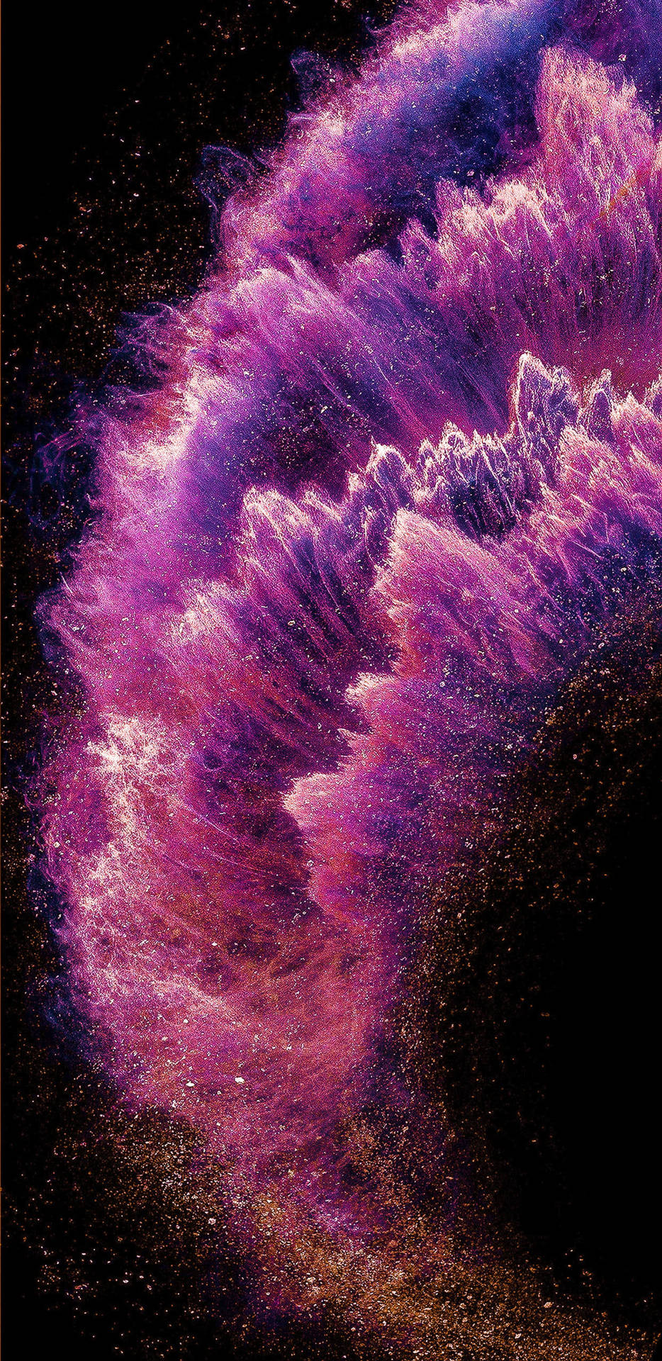 深空中帶有發光星星的充滿活力的紫色宇宙星雲。 — 2k GIF 壁紙