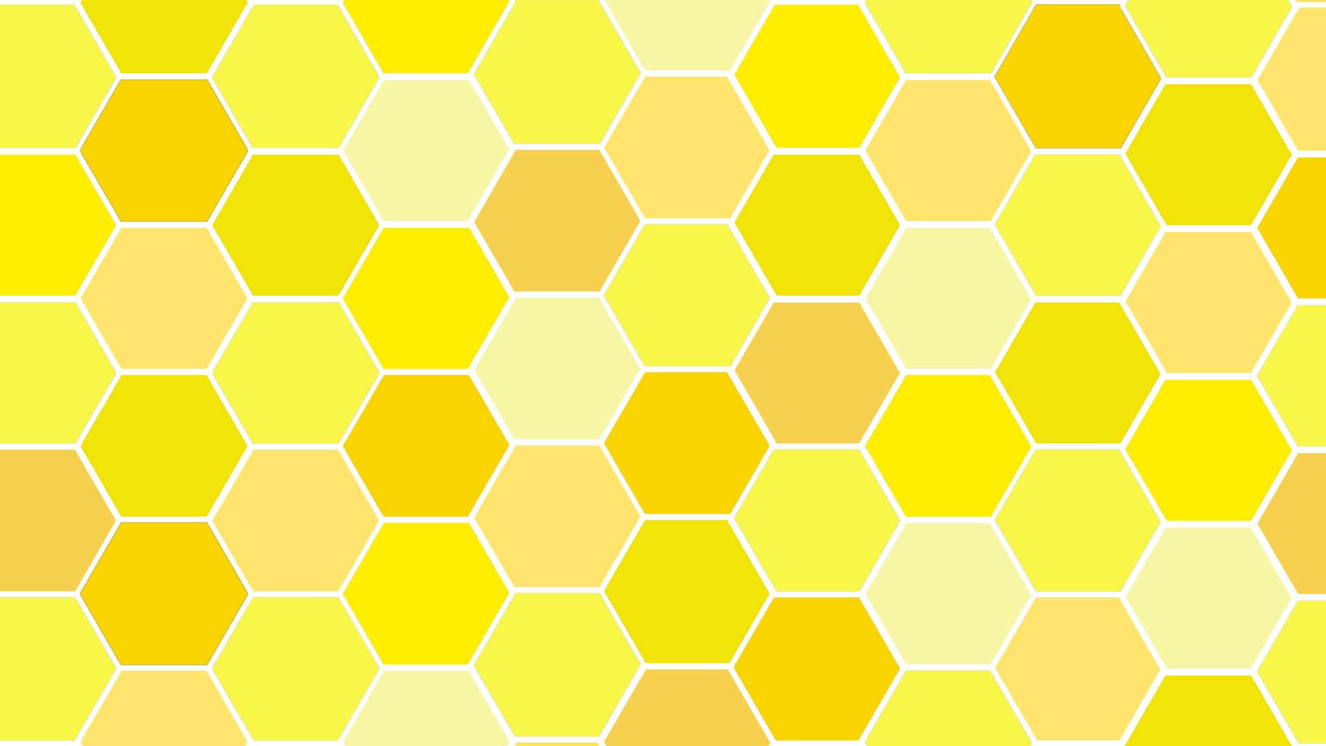 Honeycomb 桌布 壁紙 — 一個充滿活力的幾何圖案，由溫暖黃色調的互鎖六邊形組成，帶有柔和的白色輪廓。