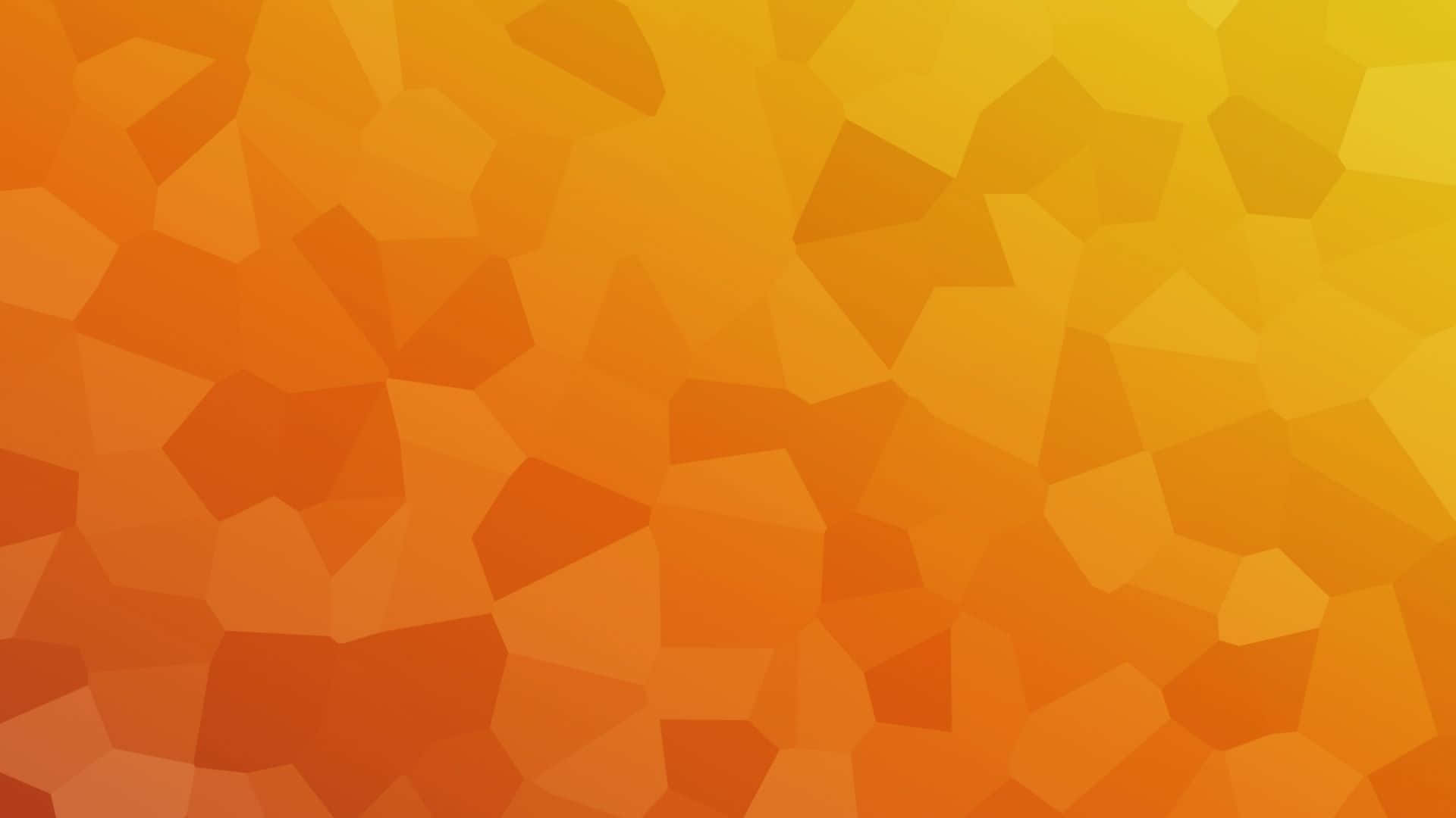Yellow Geometric 桌布 壁紙 — 一個充滿活力的抽象圖案，由不規則的多邊形形狀組成，採用溫暖的橙色和黃色漸變。