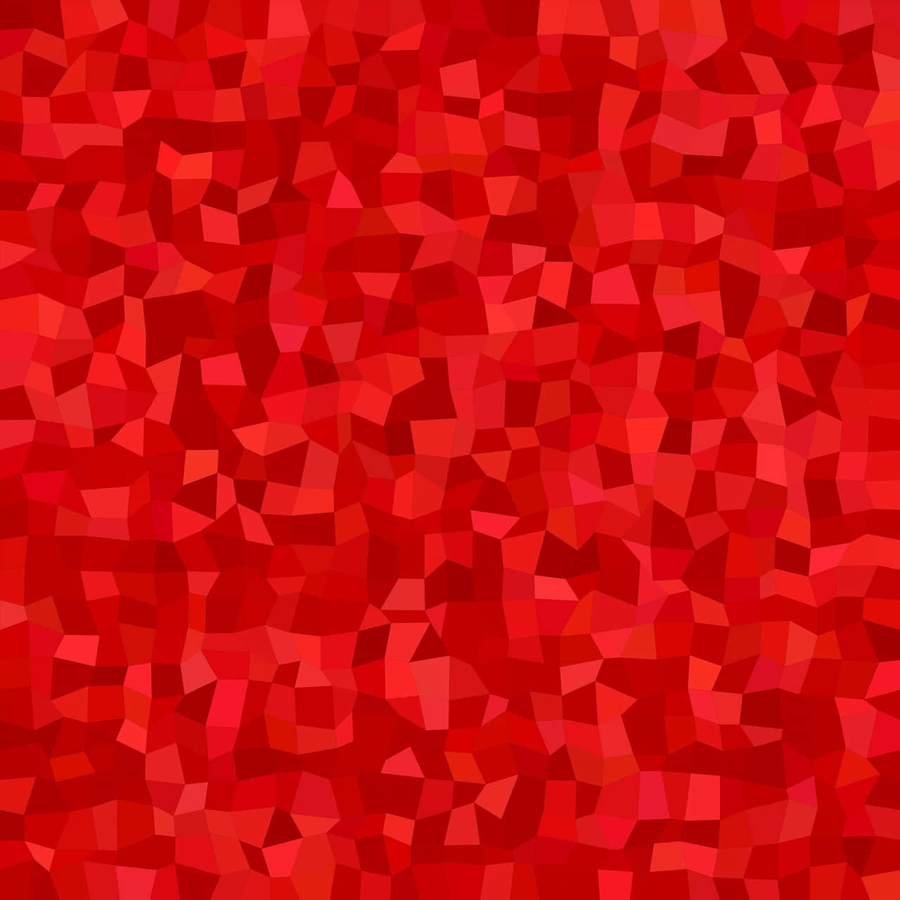 Solid Red 桌布 壁紙 — 一個充滿活力的抽象圖案，由不規則的紅色多邊形形狀組成，營造出動態的紋理馬賽克效果。