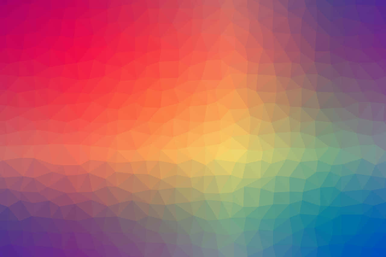 Rainbow Gradient 桌布 壁紙 — 一個充滿活力的抽象背景，帶有低多邊形幾何風格的平滑彩虹色漸變。