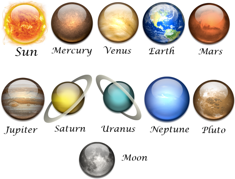 Mercury 桌布 壁紙 — 一個充滿活力的數位插圖，描繪太陽系，太陽和行星排列在黑色虛空中。