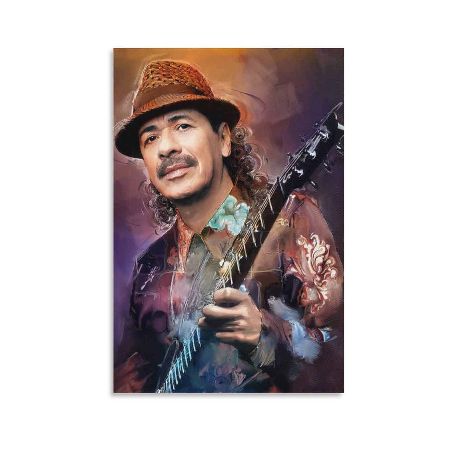 guitar player 桌布 壁紙 — 一個充滿活力的數位肖像，描繪一位捲髮、留鬍子的男士戴著帽子，手持吉他，背景是色彩繽紛的抽象圖案。
