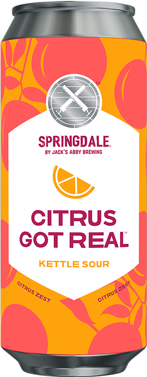 citrus 桌布 壁紙 — 一個充滿活力的橙色和粉紅色Springdale Citrus Got Real壺酸啤酒罐，帶有柑橘水果圖案。