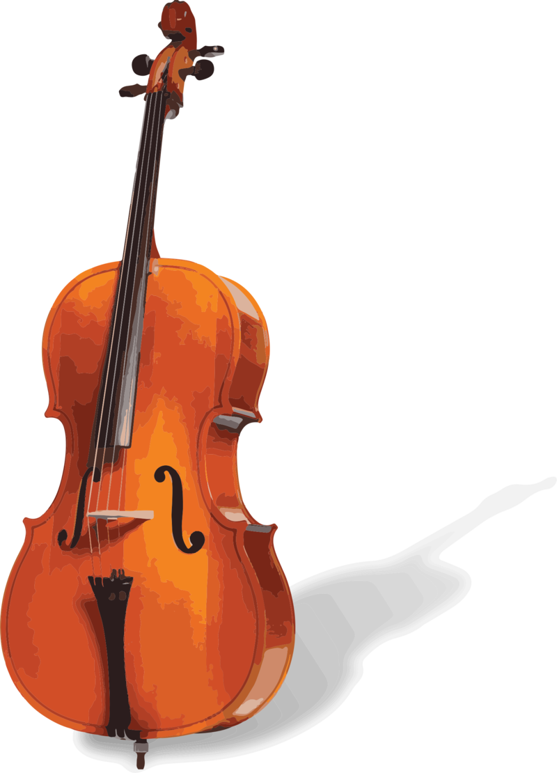 cello 桌布 壁紙 — 一個充滿活力的橙色大提琴直立於純黑背景前，下方帶有柔和的灰色陰影。