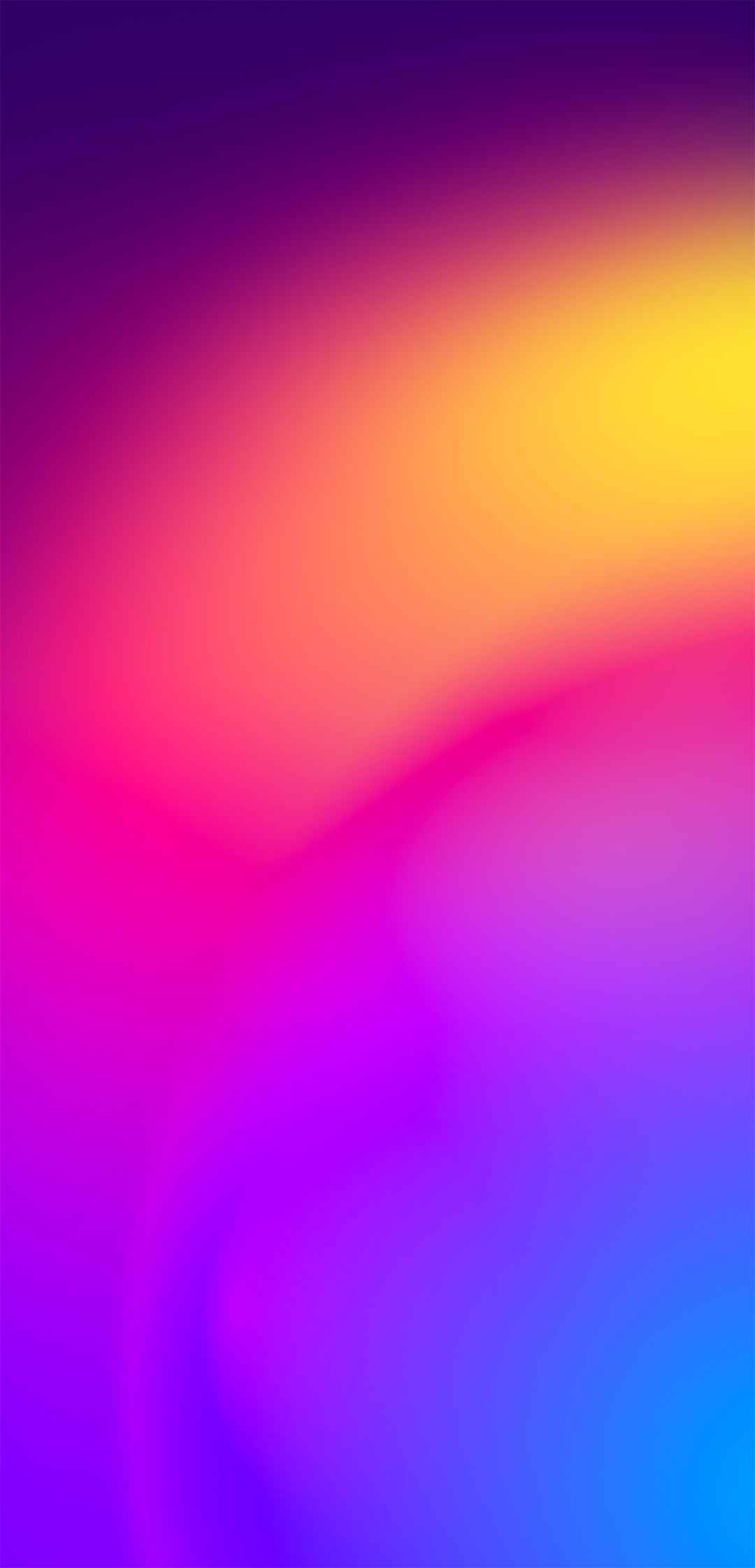 Multicolor 桌布 壁紙 — 一個充滿活力的漸變漩渦，將紫色、粉紅色、黃色和藍色混合成流暢的抽象流動。