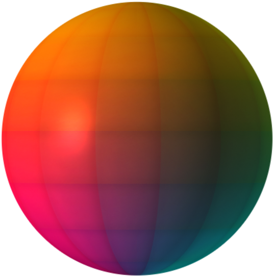 Sphere 桌布 壁紙 — 一個充滿活力的漸變球體在純黑背景上展示完整的彩虹光譜。