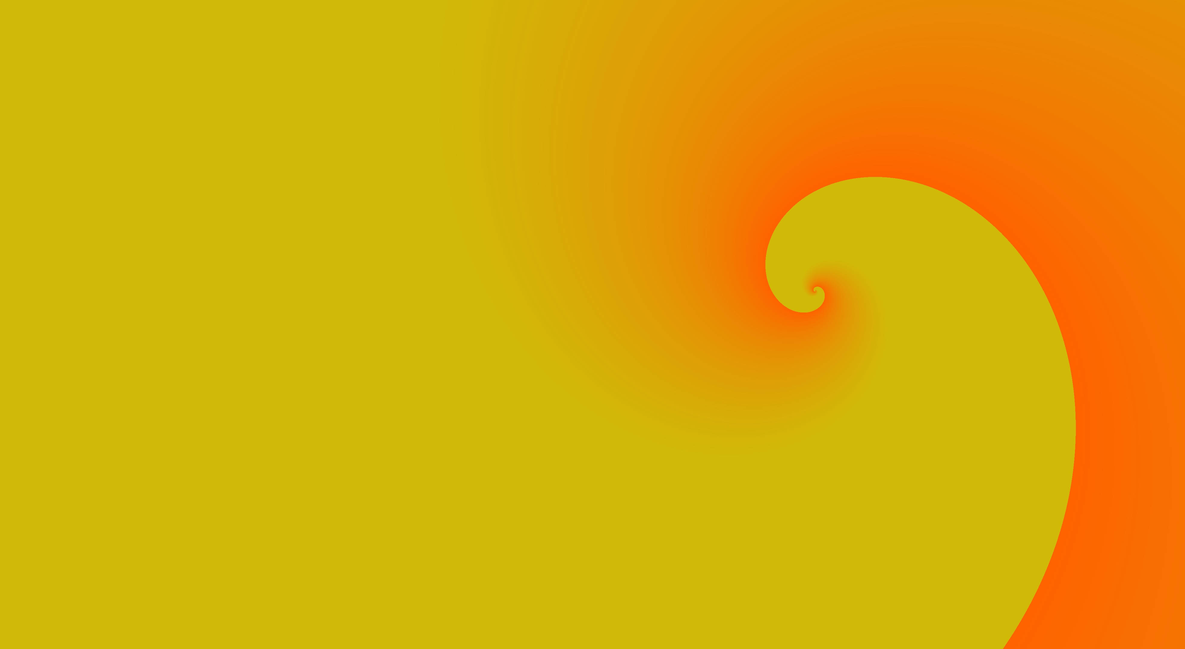 Orange And Yellow 桌布 壁紙 — 一個充滿活力的漸變螺旋，從黃色到橙色在平滑背景上旋轉。