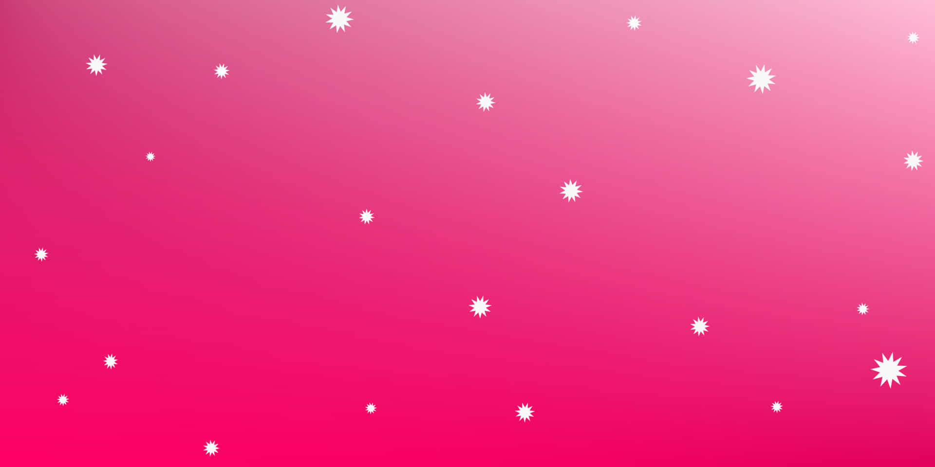 Bright Pink 桌布 壁紙 — 一個充滿活力的粉紅色漸變背景，點綴著散落的白色星形圖案。