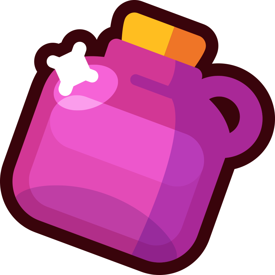 game 桌布 壁紙 — 一個充滿活力的粉紅色藥水瓶，帶有黃橙色軟木塞和白色十字標誌，在黑色背景上發光。