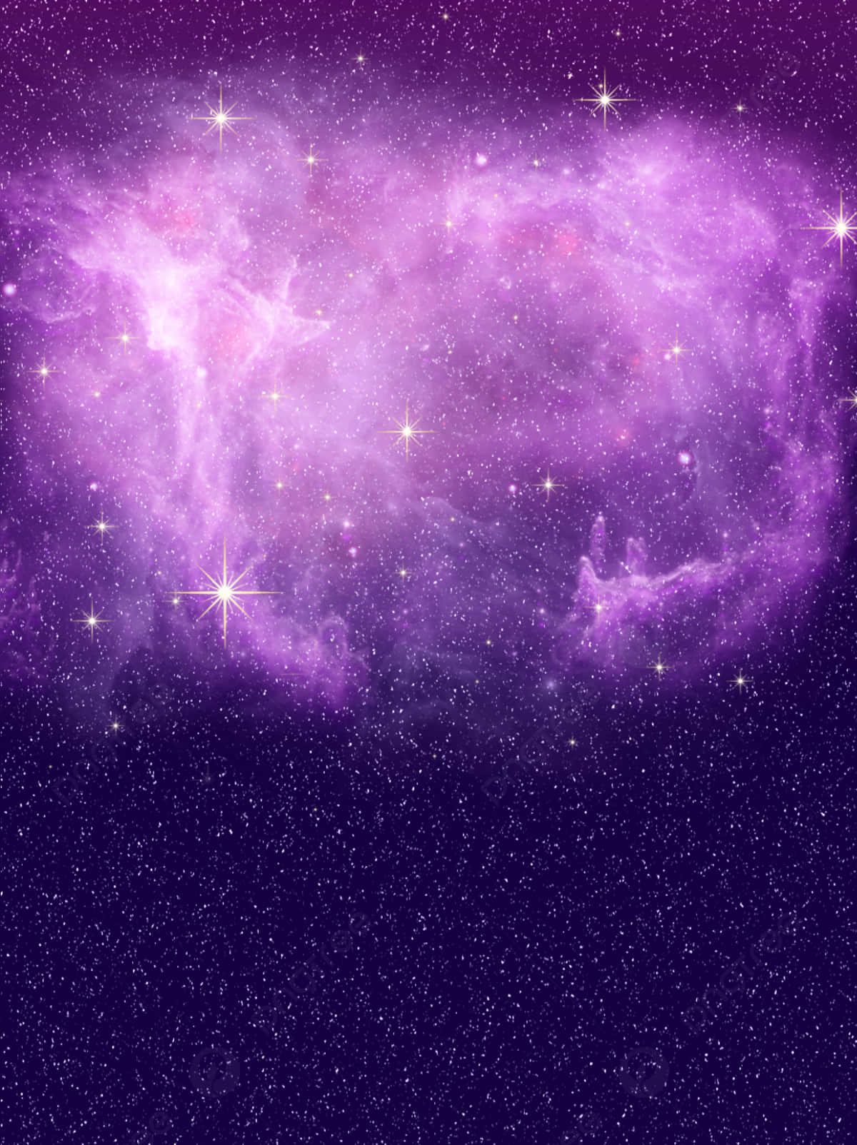 Purple Star 桌布 壁紙 — 一個充滿活力的紫色星雲，在深邃的宇宙背景下閃爍著明亮的星星。