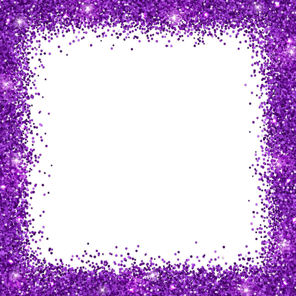 Purple Glitter 桌布 壁紙 — 一個充滿活力的紫色閃粉框架在空白白色中心周圍閃爍，非常適合節日設計。