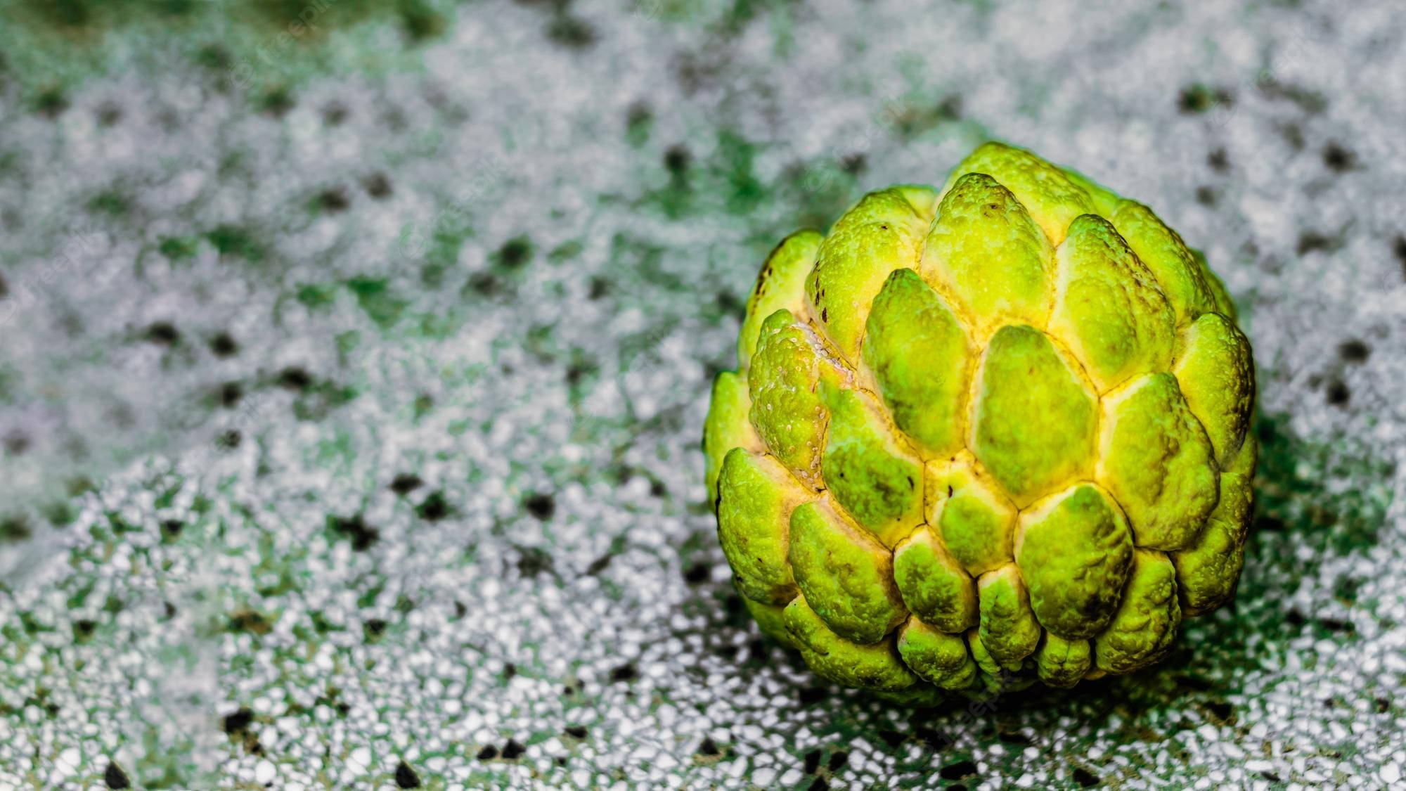 Fruit 桌布 壁紙 — 一個充滿活力的綠色奶油蘋果放在一片有紋理、沾滿露水的葉子上，光線柔和自然。
