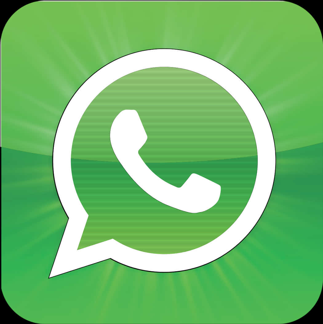 WhatsApp 桌布 壁紙 — 一個充滿活力的綠色應用程式圖示，帶有白色對話框，內有電話符號並散發光線。