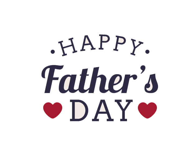 Happy Fathers Day 桌布 壁紙 — 一個充滿活力的青綠色正方形圖案，以深藍色草書和印刷體寫有「HAPPY FATHER'S DAY」，兩側各有一個紅色心形。