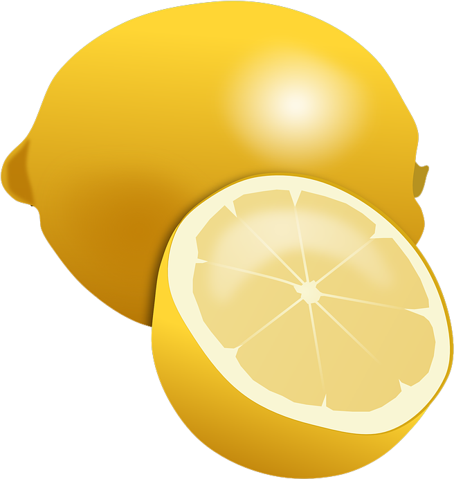 citrus 桌布 壁紙 — 一個充滿活力的黃色檸檬，完整和切片，在純黑背景上展現多汁的果瓣。