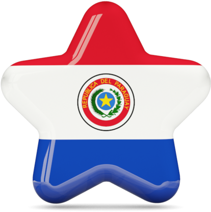 Paraguay 桌布 壁紙 — 一個光澤星形圖示顯示巴拉圭國旗，帶有紅、白、藍水平條紋，中央為國徽。