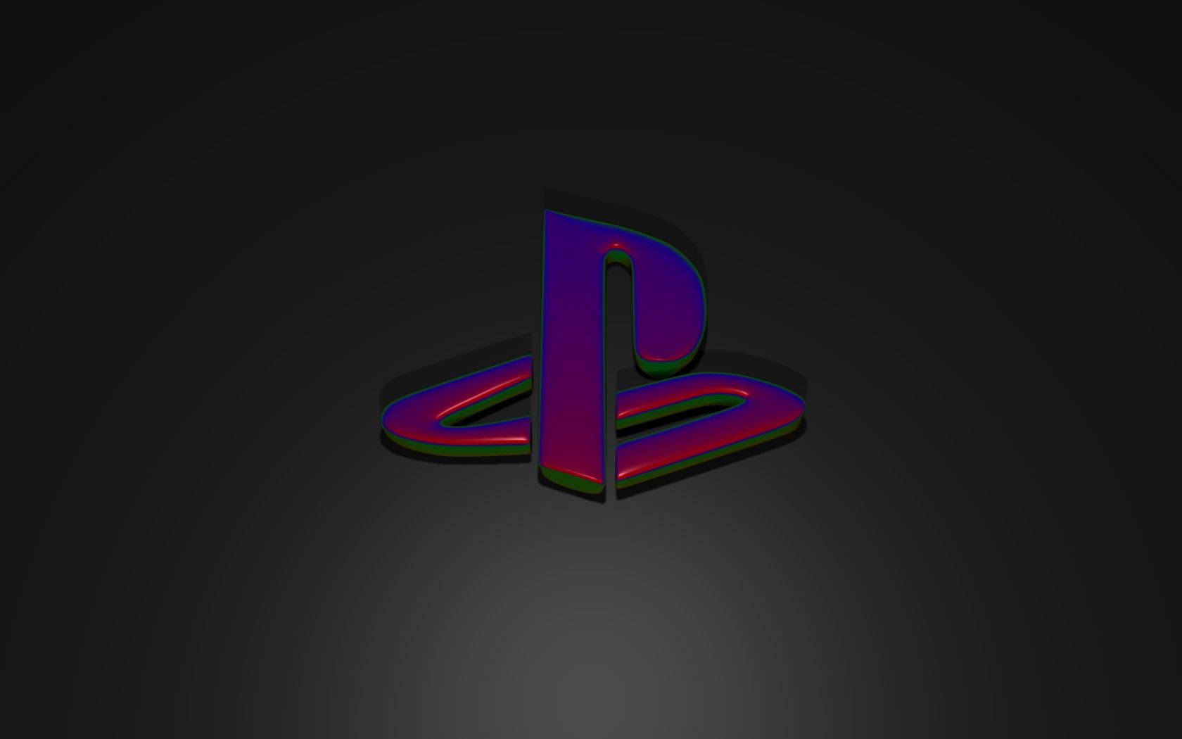 在深色背景上帶有紫色和紅色漸變的PlayStation標誌 — Ps4 壁紙