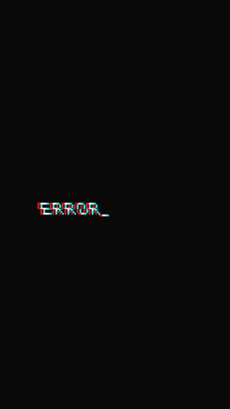 glitch art 桌布 壁紙 — 一個出現故障的像素錯誤訊息漂浮在純黑的虛空中。