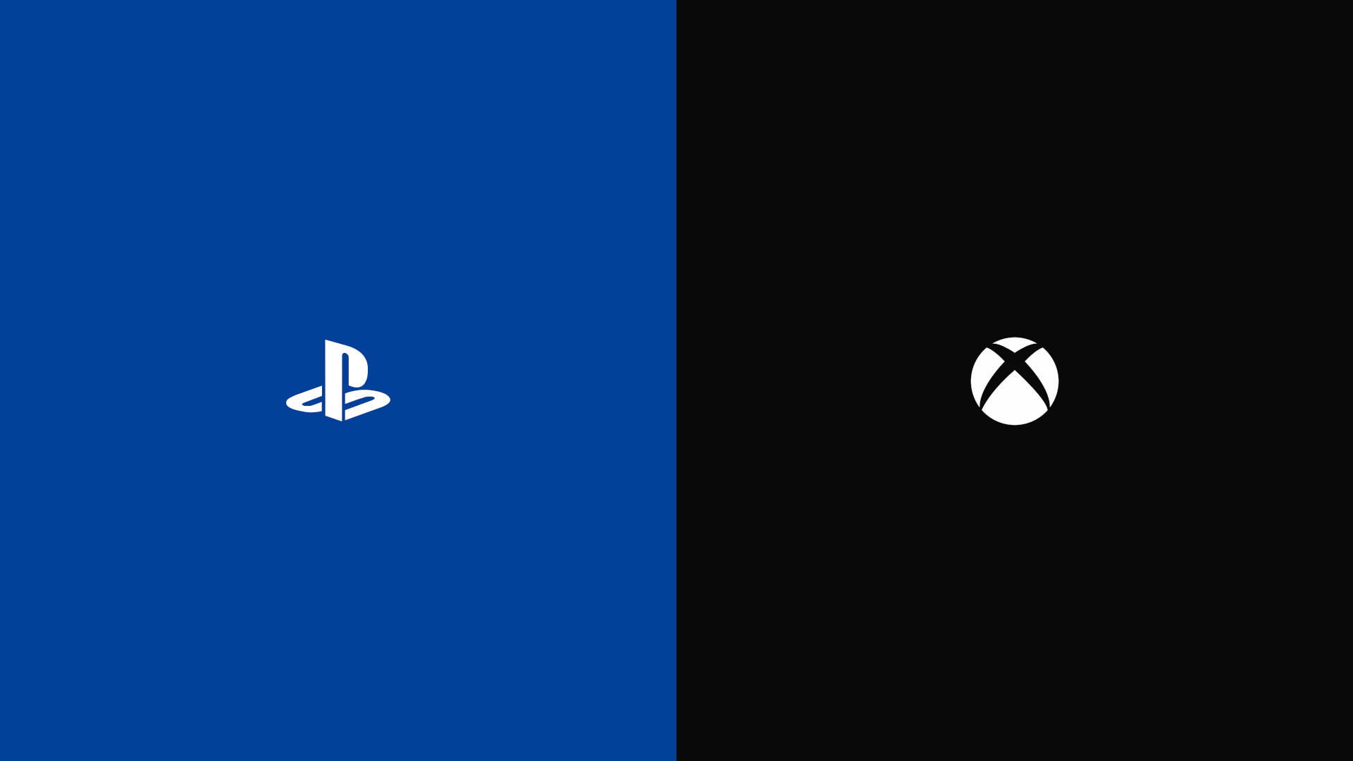 PlayStation和Xbox標誌並排在藍色和黑色背景上。 — Ps4 壁紙