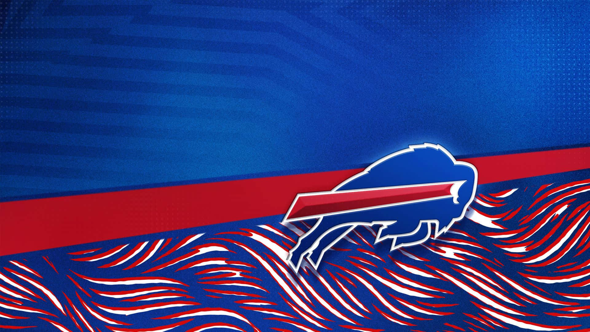 帶有紅白藍波浪設計的 Buffalo Bills 標誌 — 水牛城比爾 GIF 壁紙
