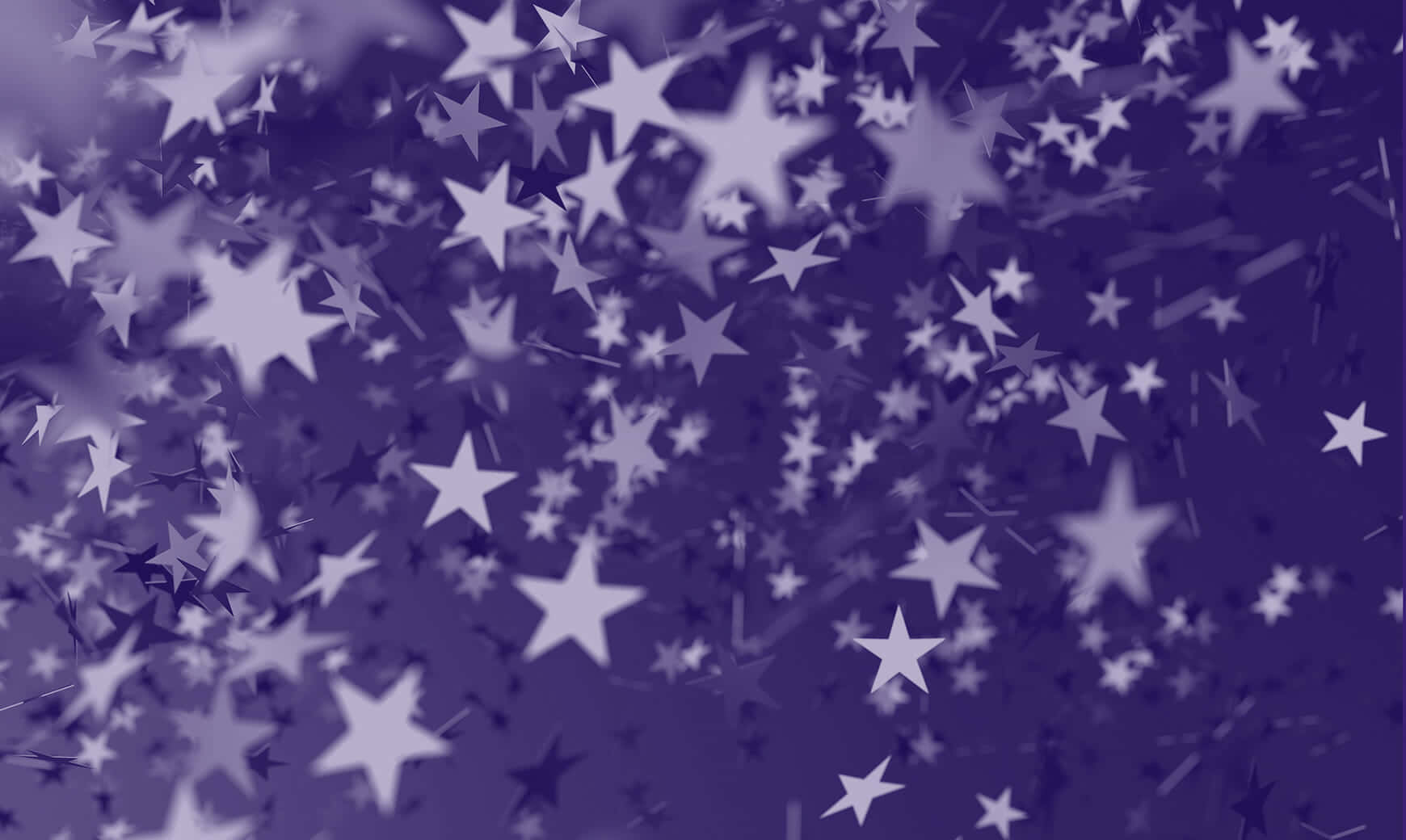 Purple Star 桌布 壁紙 — 一個動態的發光白色星星場，散佈在深紫色漸變背景上。