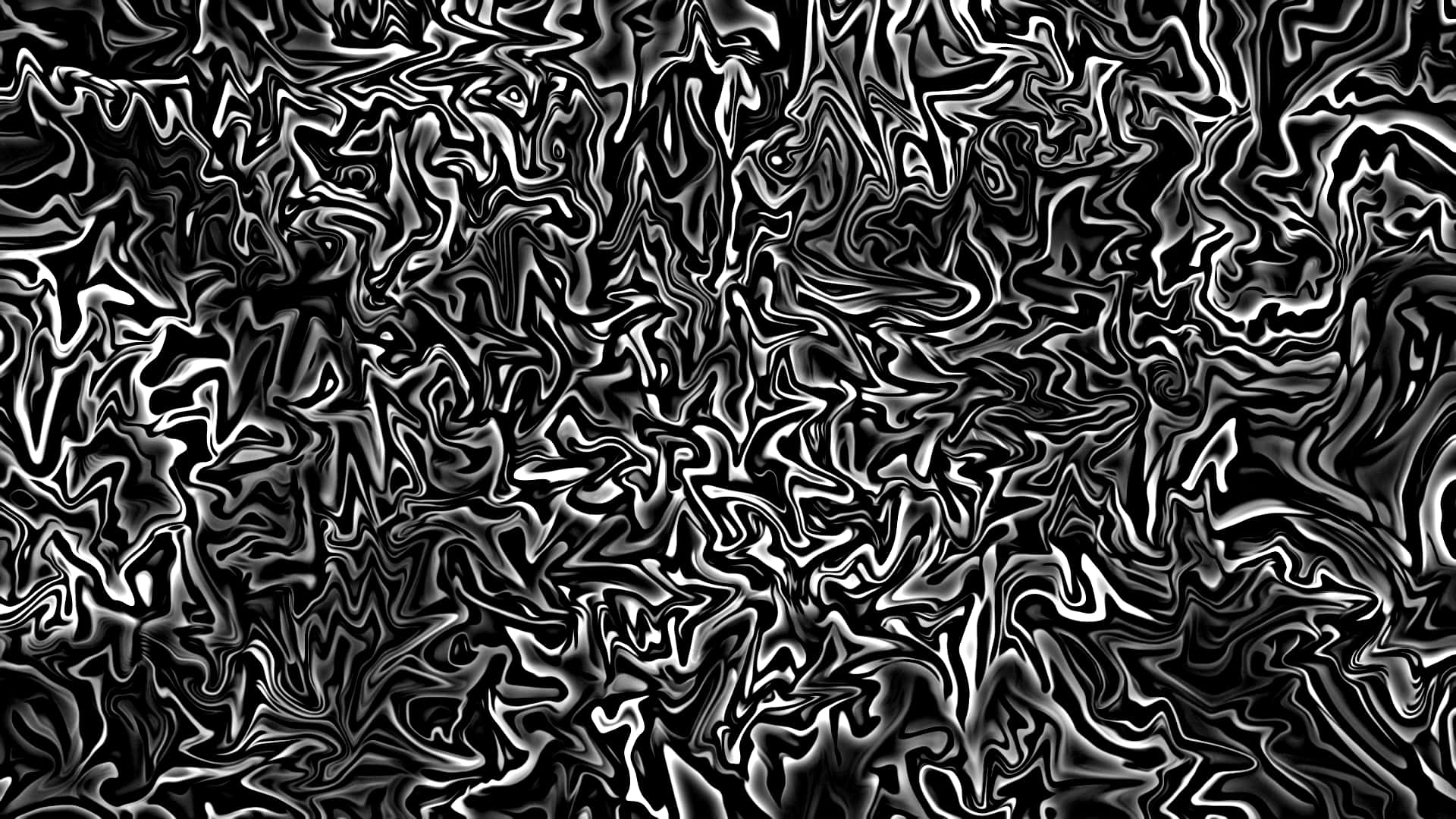 Black And White Abstract 桌布 壁紙 — 一個動態的黑白抽象圖案，帶有流動的波浪線條和鮮明對比，營造出催眠般的視覺效果。