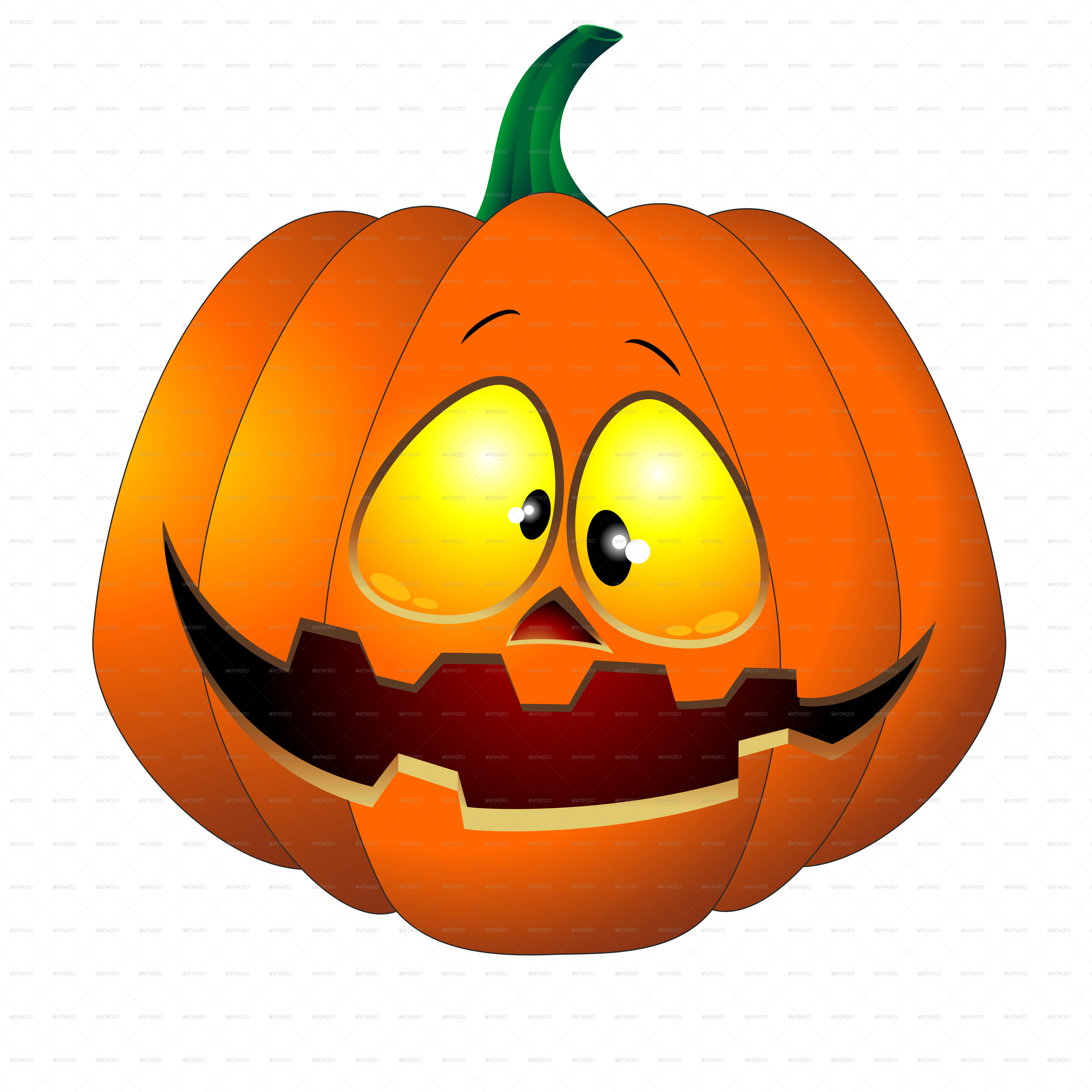 Jack O Lantern 桌布 壁紙 — 一個卡通南瓜，有著寬大的黃色眼睛和鋸齒狀的笑容，背景為黑色。