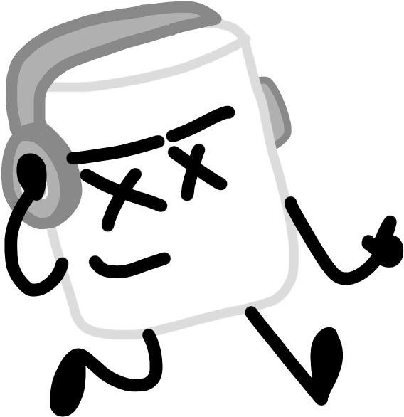 Marshmello 動態圖 桌布 壁紙 — 一個卡通棉花糖角色戴著耳機，表情疲倦或惱怒。