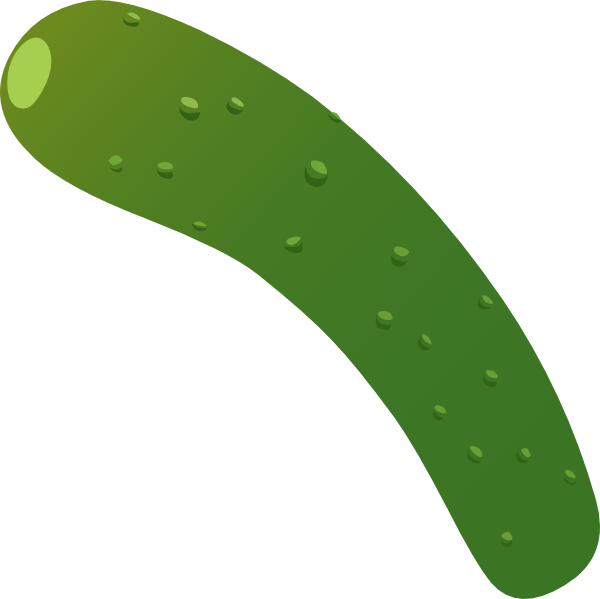 Zucchini 桌布 壁紙 — 一個卡通風格的綠色小黃瓜，帶有凹凸點和淺色高光，背景為白色。