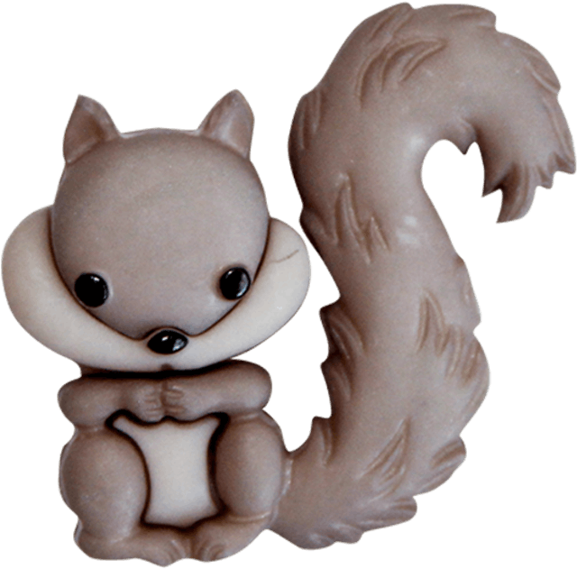 松鼠 桌布 壁紙 — 一個可愛的米色陶瓷松鼠公仔，有大大的黑色眼睛和彎曲的尾巴，坐著拿著堅果。